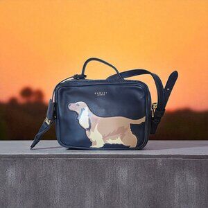 Radley & Friends Baxter Spaniel Dog Leather Crossbody Top Handle Bag NWT